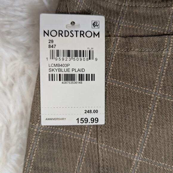 Frame Le Crop Mini Boot Cut Mid-Rise Jeans Skyblue Plaid and Khaki Size 29 - Picture 5 of 11